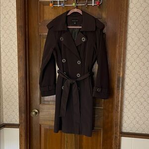 New York & Company brown trench coat, size L, excellent condition